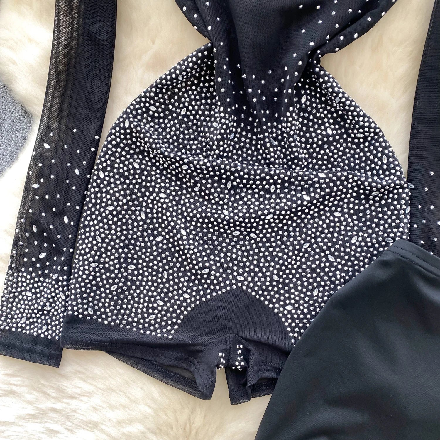 Sparkle & Shine: Women's Rhinestone Mesh Romper