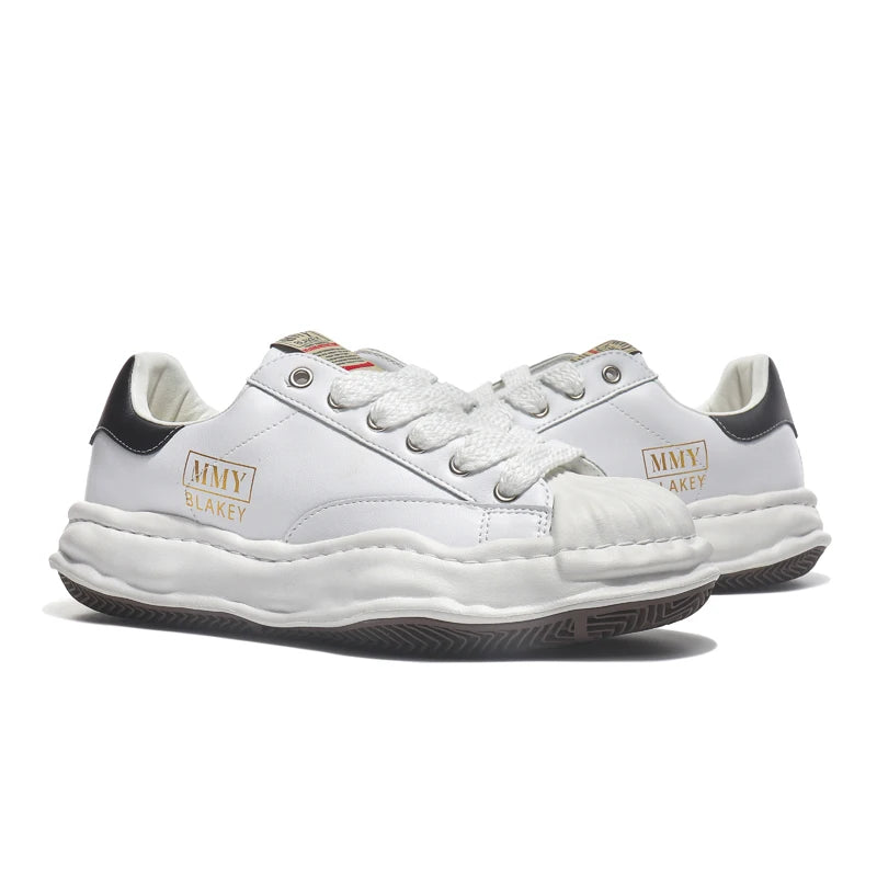 Unisex Thick Sole Board Sneakers — Breathable Lace-Up Casual Walking Shoes