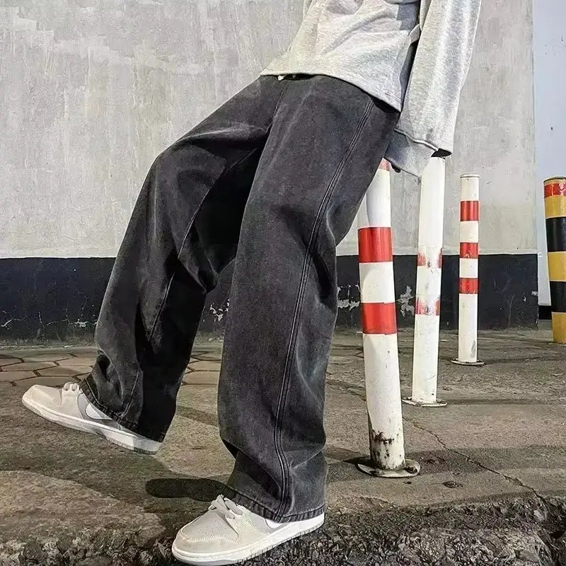 Men’s Retro Relaxed Straight-Leg Denim Jeans