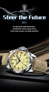 POEDAGAR Original Business Man Wristwatch Waterproof Luminous Date Week Casual Watch For Men Quartz Leather Luxury Fashion Men's Watches Reloj
