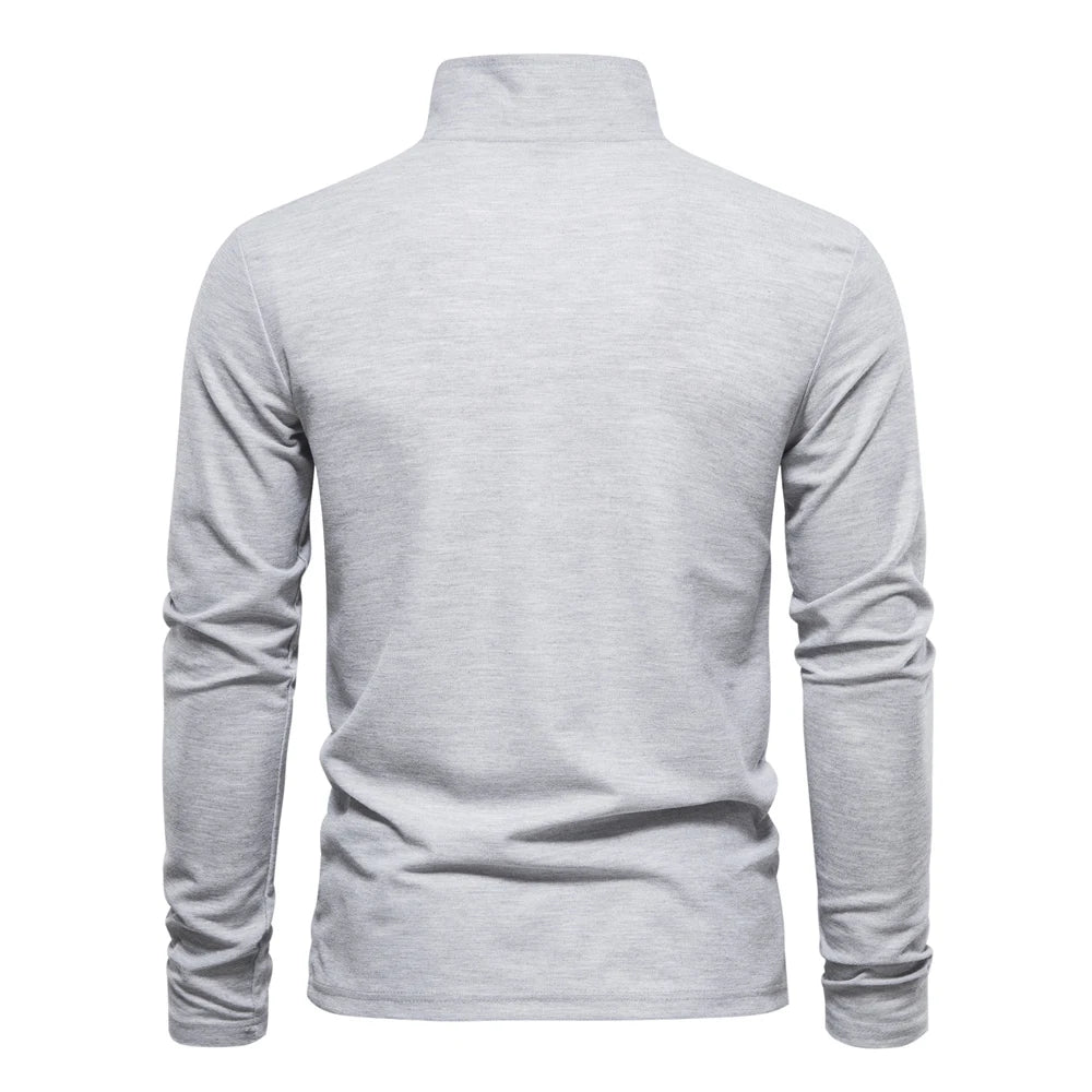 AIOPESON Men's Deer Embroidery Polo Shirt – Long Sleeve