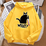 Little Black Cat Graphic Hoodie
