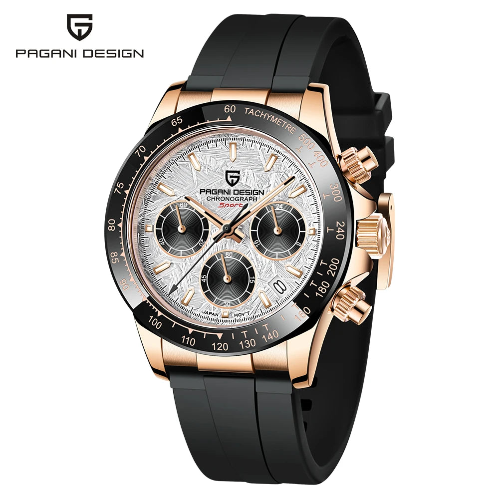 V2 PAGANI DESIGN 40MM Men's Quartz Watch Luxury Sapphire Stainless Steel 100m Waterproof Multi functional Men's Timing Watch