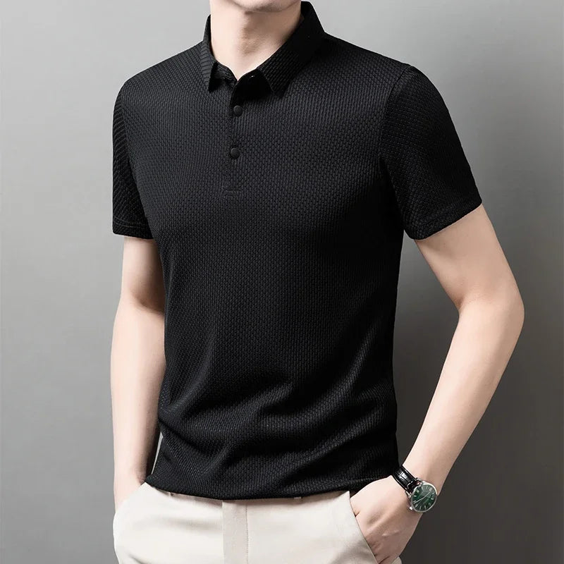 Men's Solid Color Polo Shirt | Breathable Summer Business Casual