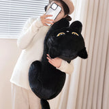 Black Cat Plush Pillow Soft Stuffed Lying Cat Cushion Cute Sleeping Cat Design Lovely Birthday Gift Idea for Cat Lovers