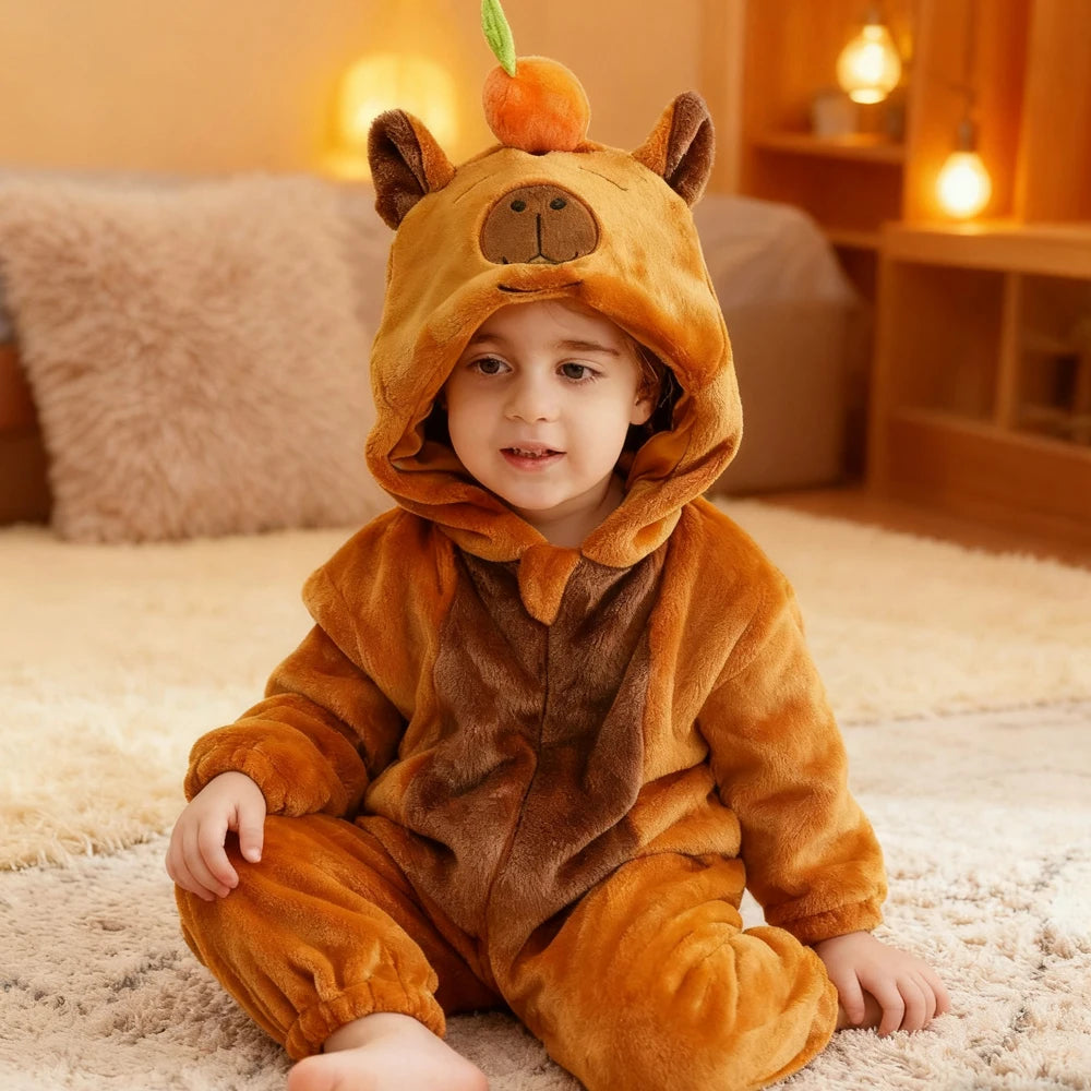 Adorable Animal Cartoon Baby Winter Rompers