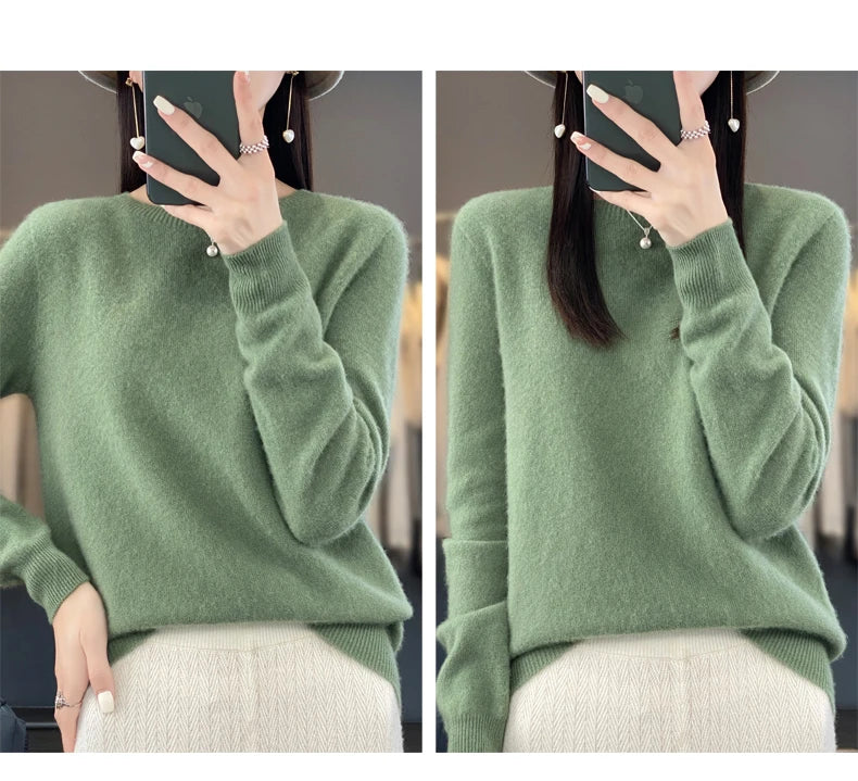 Women's Merino Wool Crew Neck Sweater