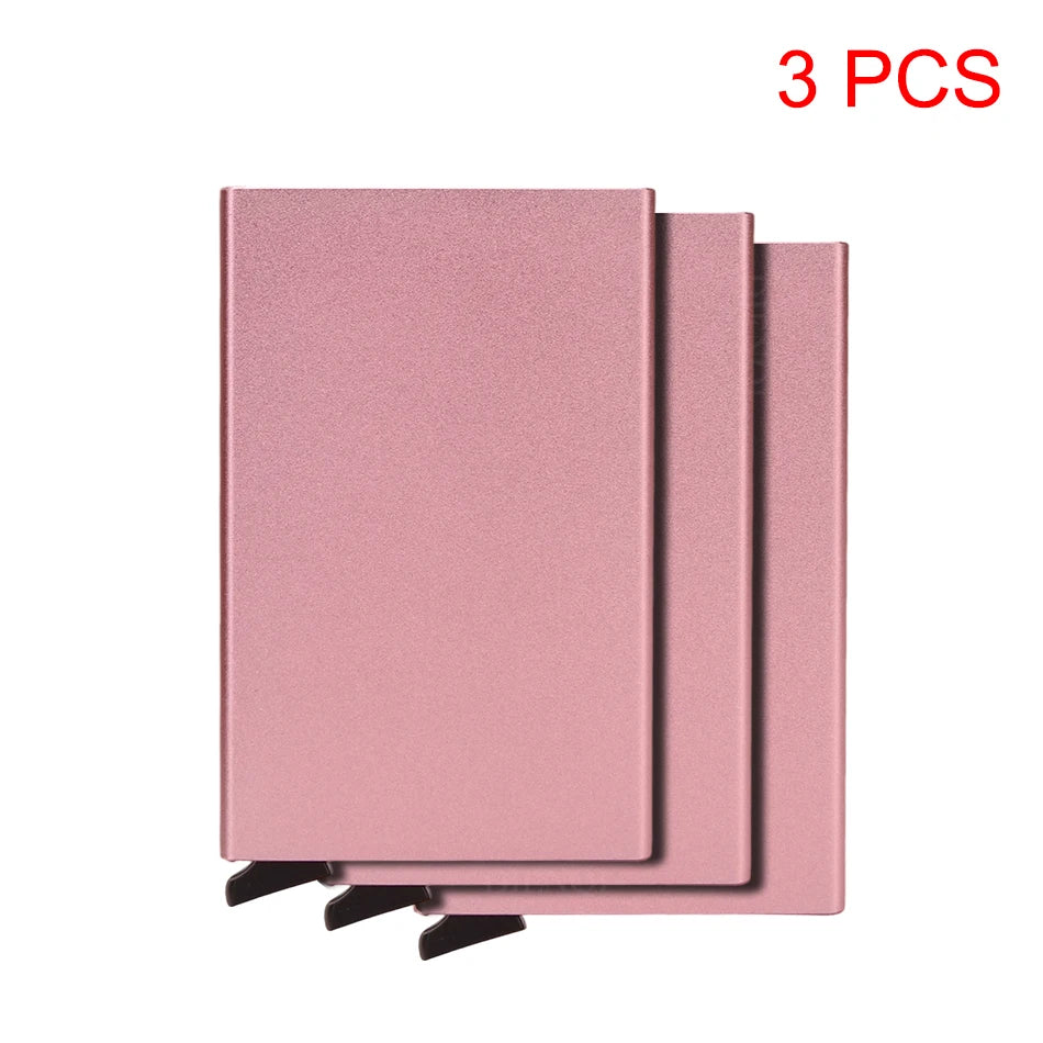 Rfid Smart Wallet Card Holder Metal Thin Slim Men Women Wallets Pop Up Minimalist Wallet Small Black Purse Vallet Walets for Men