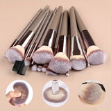 Professional 3-20pc USA-Made Makeup Brush Set - Goat & Synthetic Hair