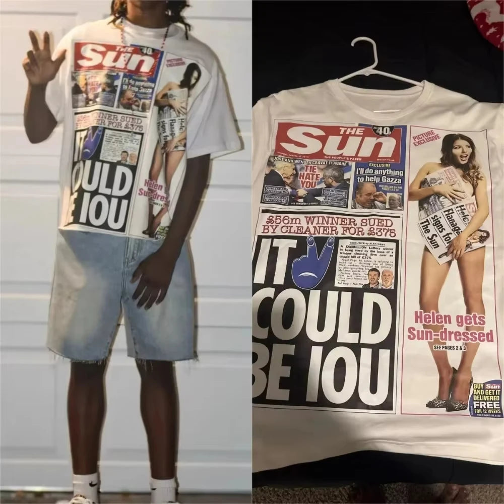 Y2K Gothic Letter Graphic Oversized Tee