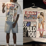 Y2K Gothic Letter Graphic Oversized Tee