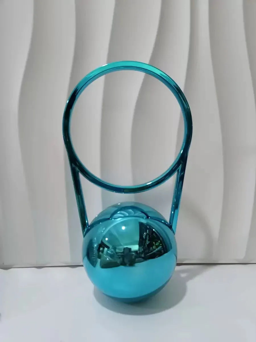 Evening Party Mini PVC Ball Handle Bag Women Luxury Electroplated Bowling Purses Elegant Minimalist Round Ball Designer Handbags
