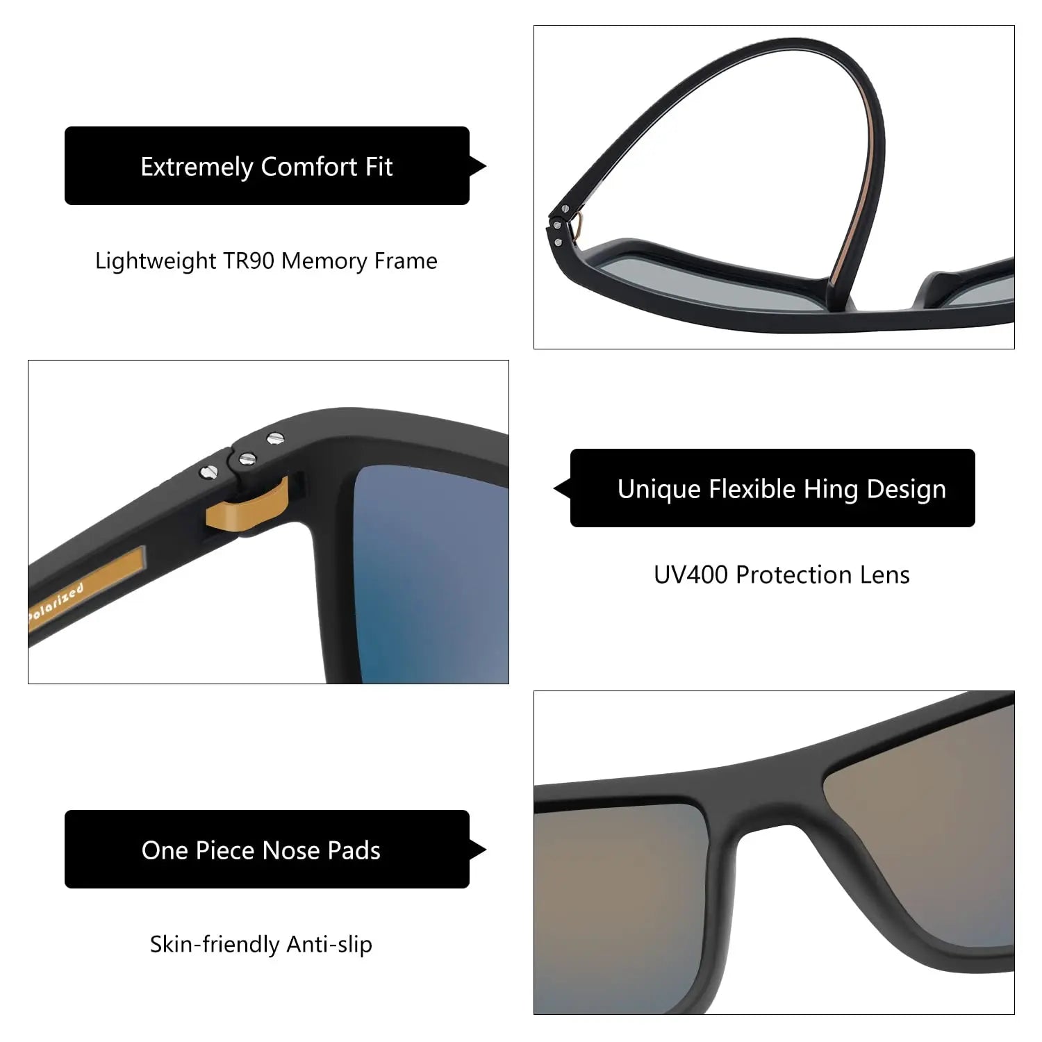 Zenottic Men's Polarized Sunglasses – UV400 TR90 Frame