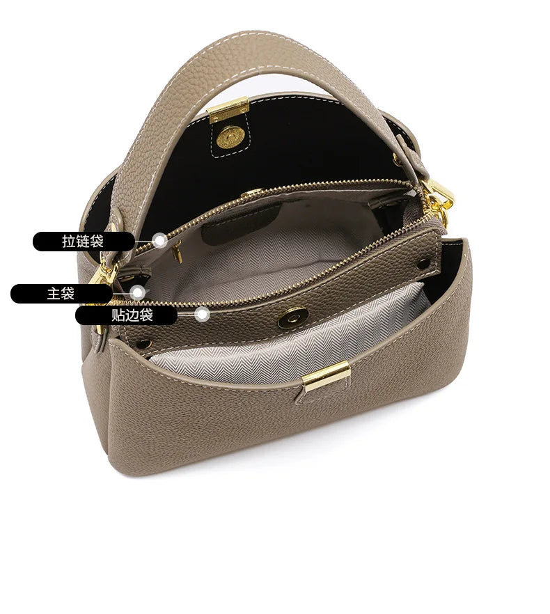 100% Genuine Leather Women's Crossbody Bag 2025 Summer Female Shoulder Bag Luxury Design Handbag phone makeup Bag Commuter