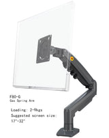 NB NORTH BAYOU F80 A5 Desktop Gas Spring 17-30" LCD LED Monitor Holder Mount Arm Full Motion Display Stand Loading 2-9 Kgs