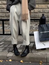 Women's High-Waist Ankle Pants with Pockets