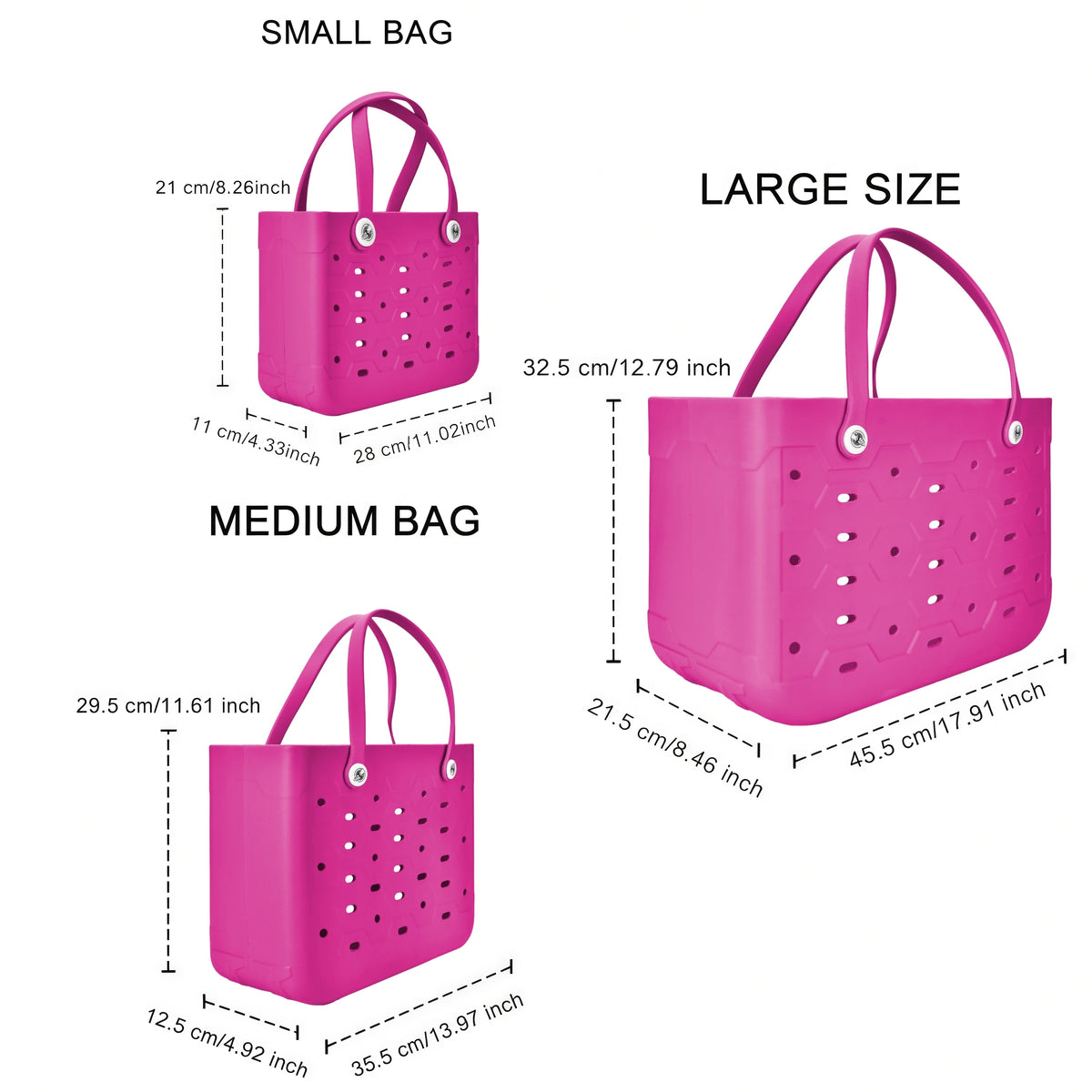EVA Large Tote Bag Beach Storage 2 in 1 Waterproof Lightweight Travel Handbag for Women