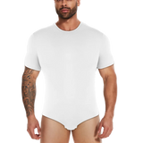 Mens Short Sleeve Full Body Shaper Bodysuit Tummy Control Romper Pajamas Waist Trainer Slimming Shapewear Underwear Undershirts