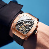 Fashion Luxury Men's Watch ONOLA Hollow Out Rudder Flywheel Fully Automatic Mechanical Waterproof Silicone Watches Clock