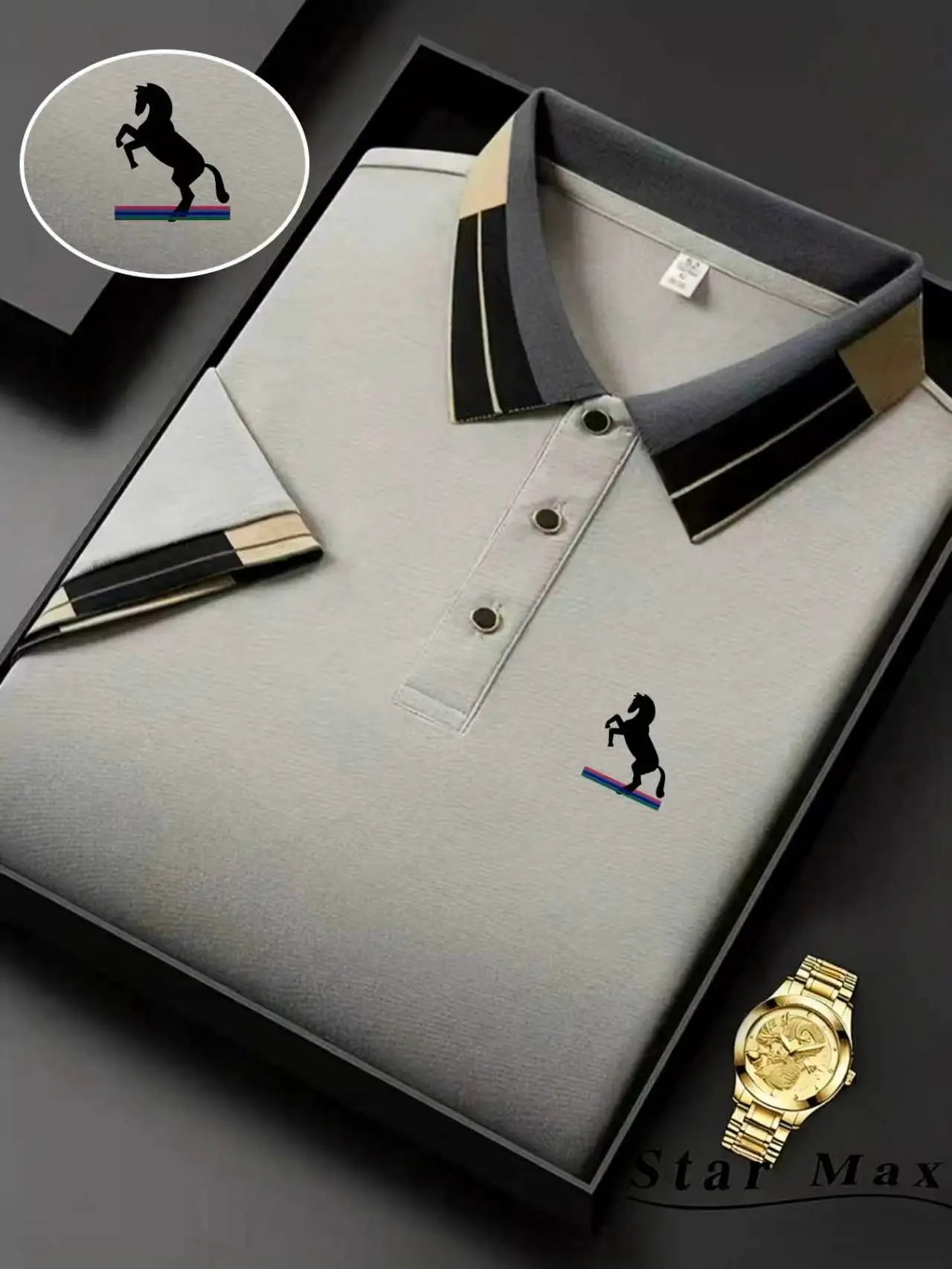 Men's Horse Embroidery Polo | Milan-Style Summer Shirt