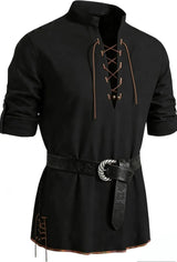 Men's Medieval Pirate Lace-Up Shirt