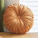 Pleated Velvet Pumpkin Cushion – Lumbar & Sofa Support