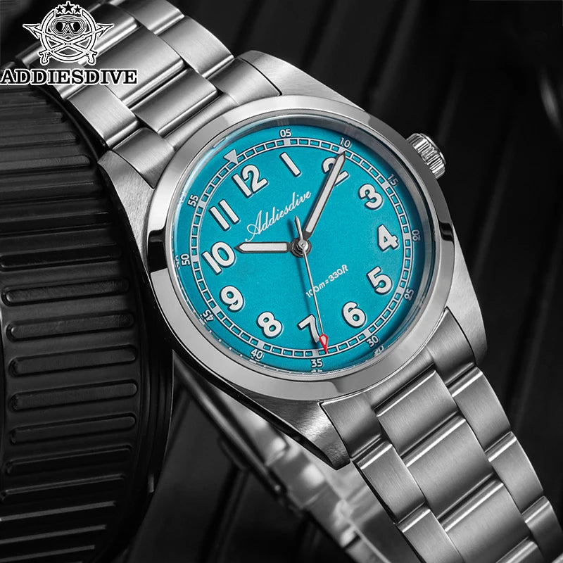 ADDIESDIVE 2025 New Men’s Luxury Quartz Watch AD2521 Ultra-Thin Sapphire Glass BGW9 Luminous 316L Steel Band 100M Waterproof