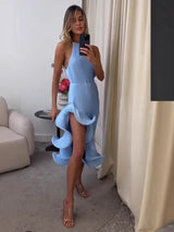 Summer Elegance: Women’s  Irregular Sleeveless Maxi Dress