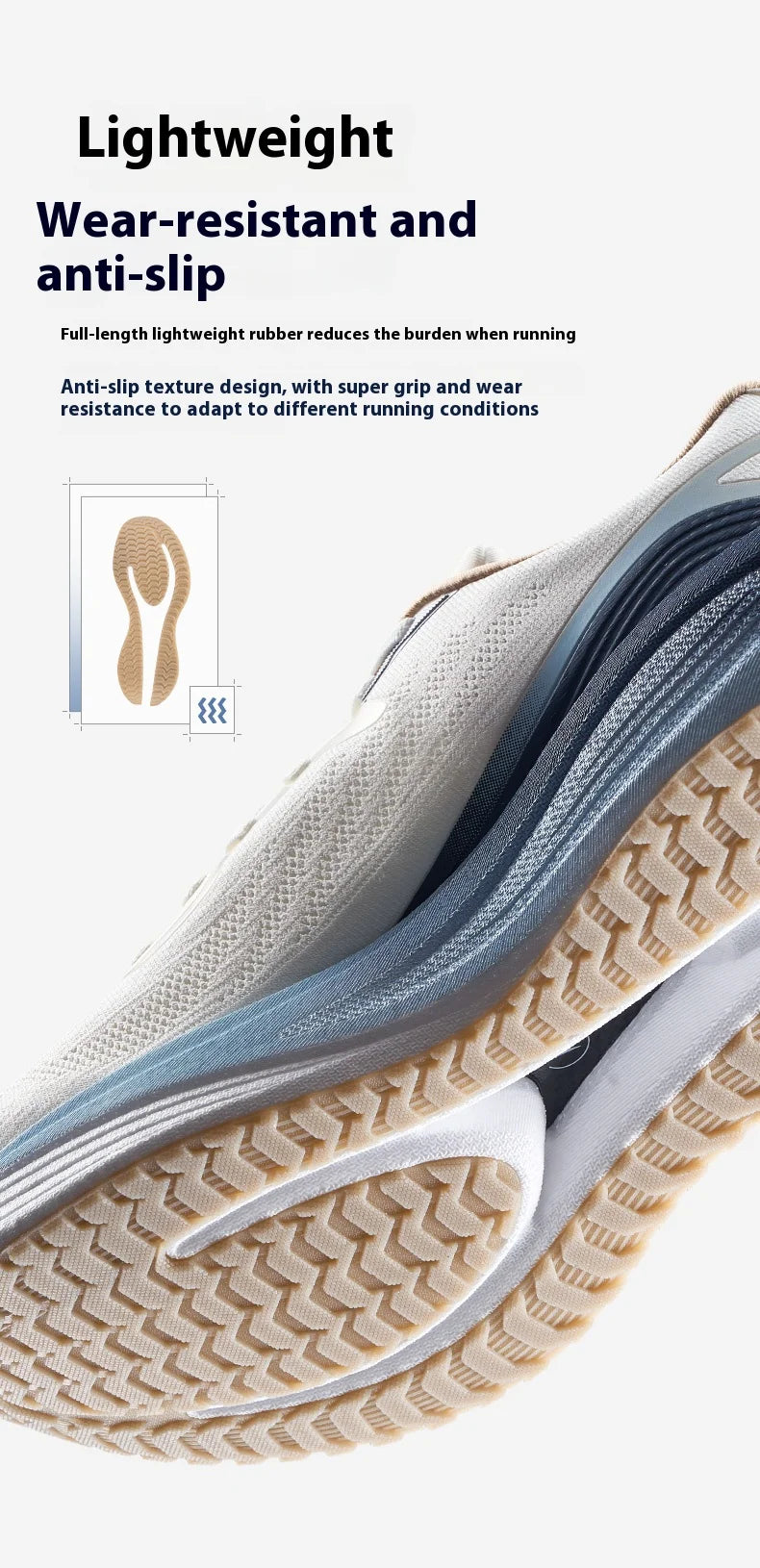 Xtep QINGYUN Running Shoes for Men 2025 Spring Support Shock Absorption Cushioning Lightweight Sport Shoes 975119110053