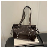 Women's Retro PU Leather Shoulder Tote Bag