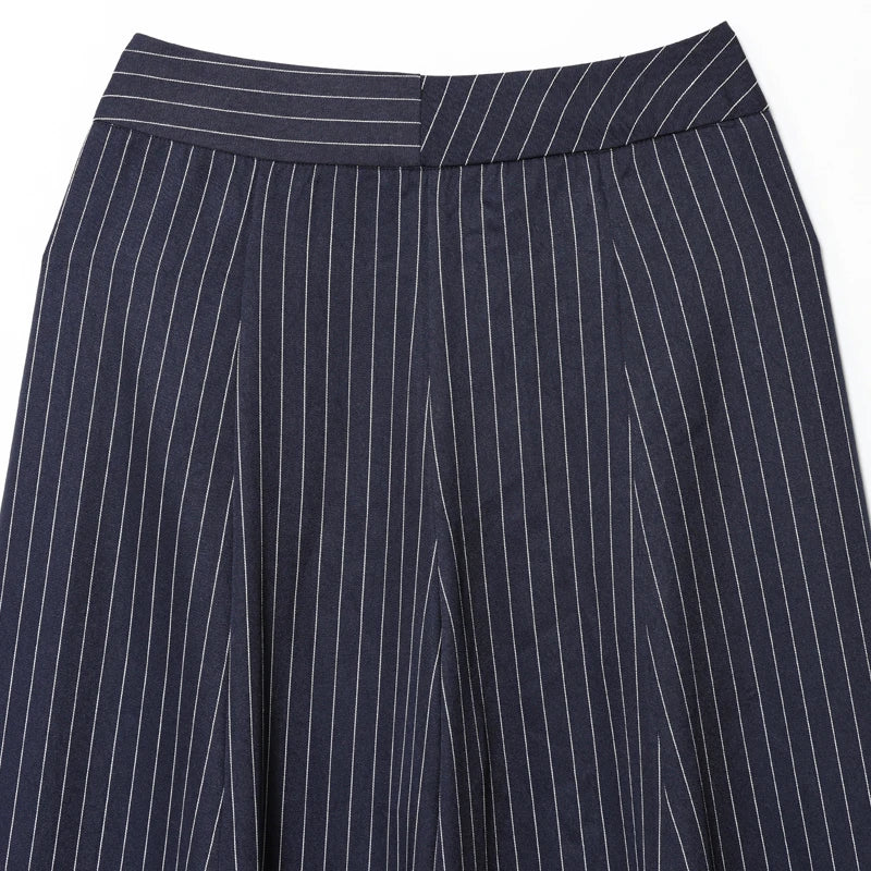 Women’s High-Waist Striped Wide-Leg Pants