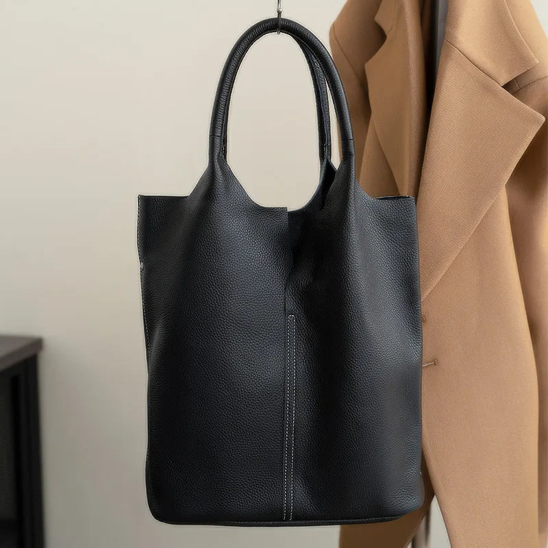 Luxury Soft Leather Bucket Bag | Large Women’s Shoulder Bag