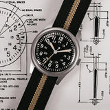 2025 New RDUNAE RA03 34.5mm Military Men Vintage Quartz Watch G10 Miyota 2035 Watches K1 Mineral Glass Stainless Steel Wristwatc