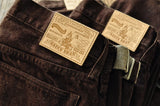 SauceZhan Brown Selvedge Denim Tapered Jeans – 13.8 oz