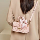 FOXER Brand PVC Leather Pink Handbag Women's Shoulder Bag Chic Small Square Bag Fashion Female Crossbody Bag Ligth Luxury