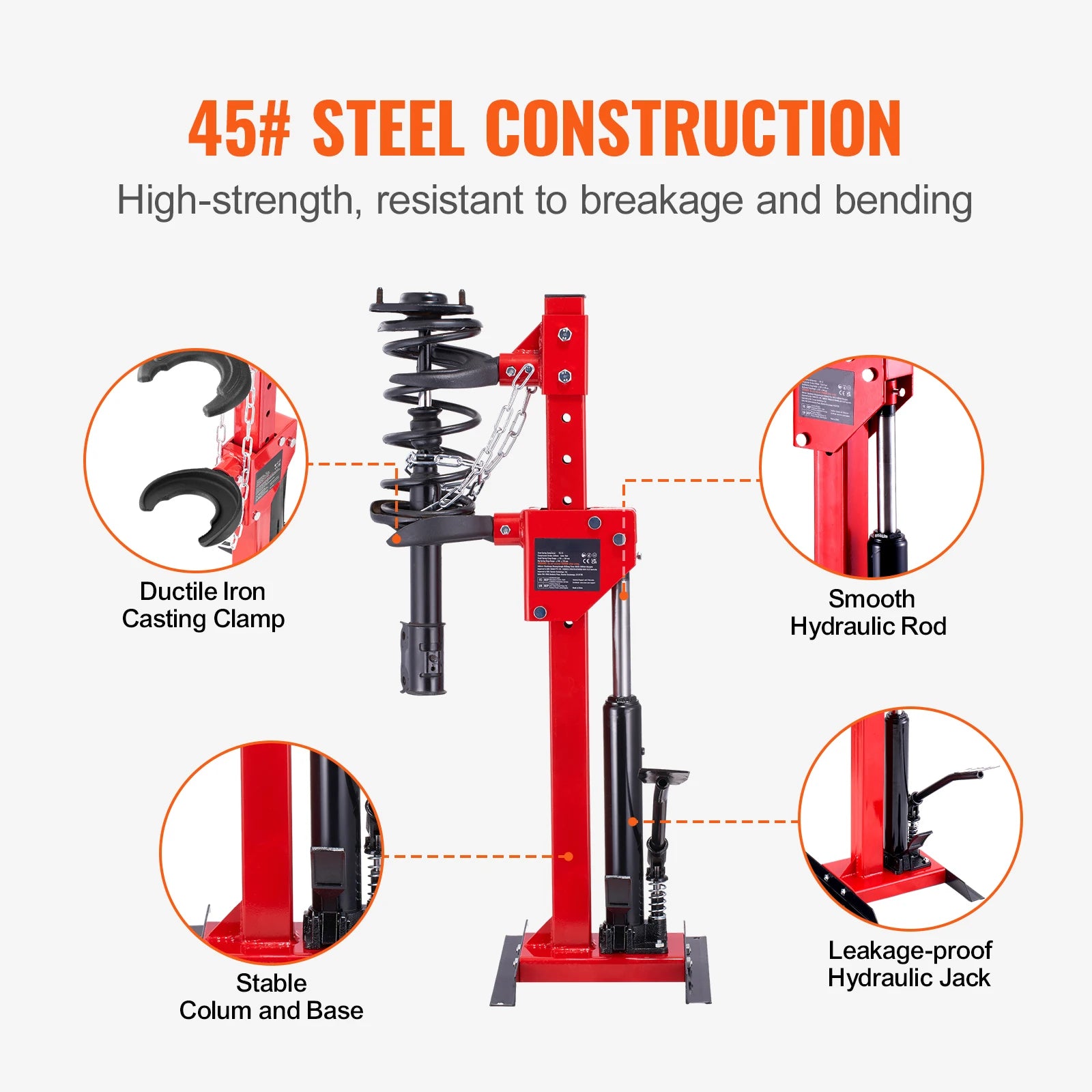 SucceBuy Strut Spring Compressor 4.5 Ton/9920 LBS Hydraulic Jack 1 Ton Rated Compression Force Auto Strut Coil Spring Compressor