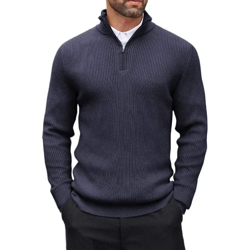 Men's Quarter-Zip Long Sleeve Sweater
