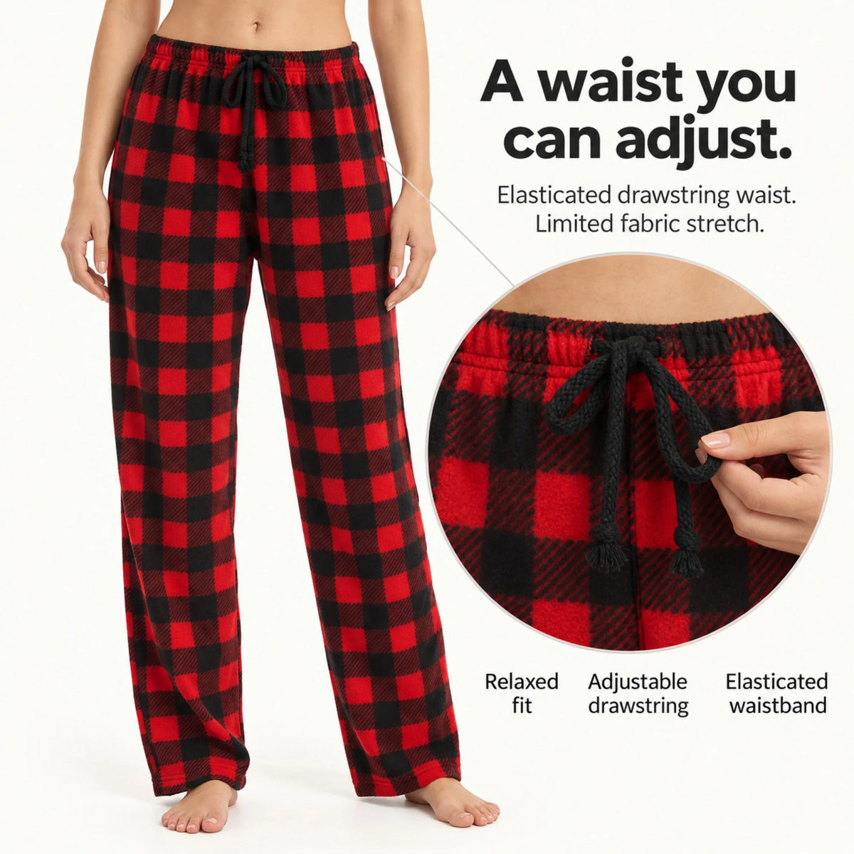 Women's Plaid Fleece Pajama Pants