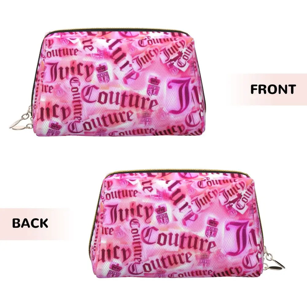 J-Juicy-C-Couture Makeup Bag Zipper Pouch Travel Cosmetic Bags Large Leather Portable Cosmetic Bag for Women