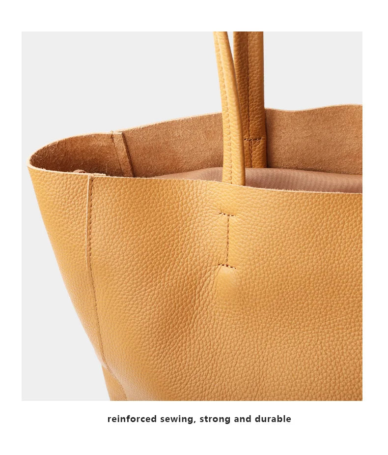 Bag Women 2022 New Summer Genuine Leather Tote Female Casual Fashion Simple Underarm Shoulder Bag Large Capacity Shopper Handbag