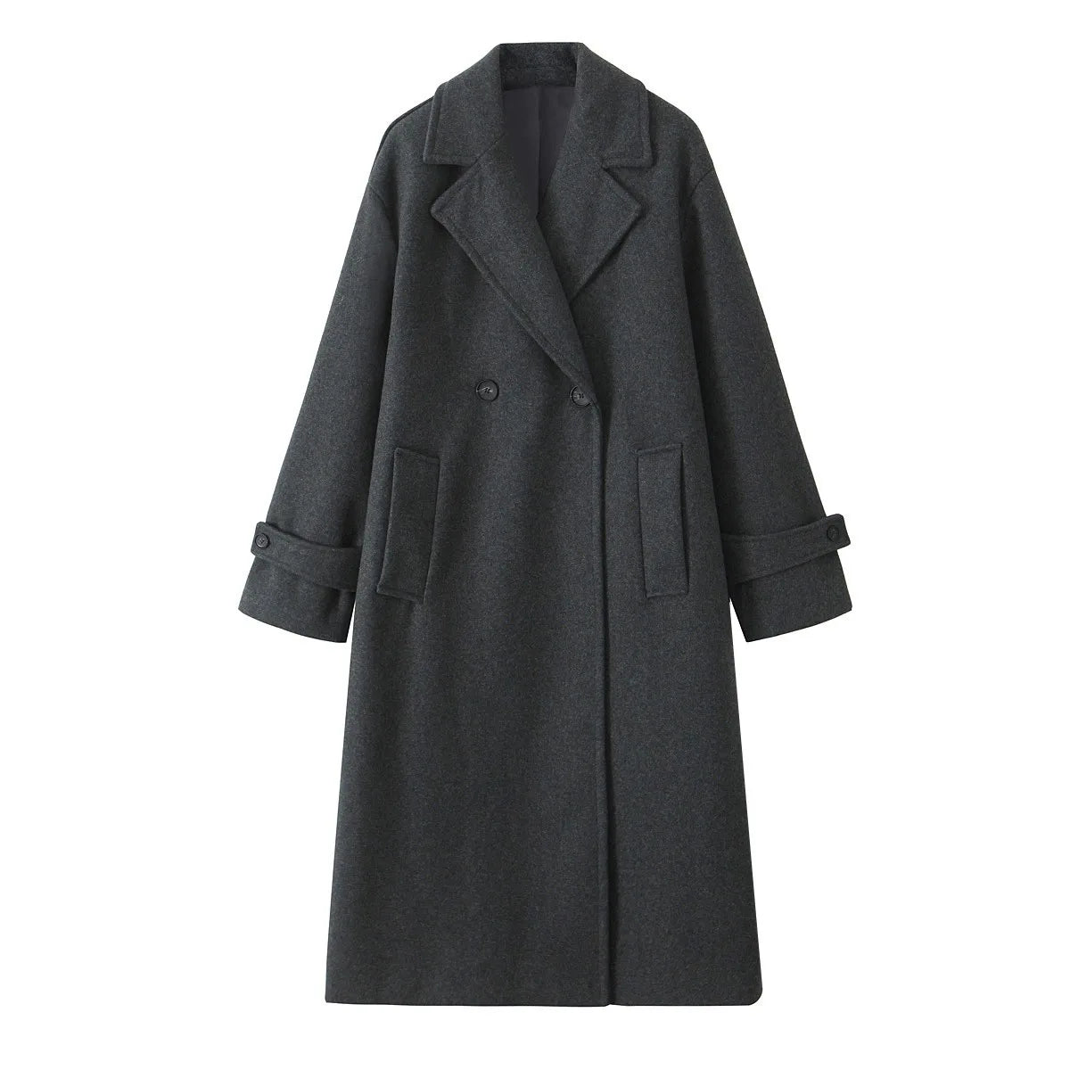 Tri-Color Luxury Loose Collar Coat