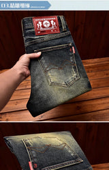 Men’s Vintage-Wash Slim-Fit Straight-Leg Jeans