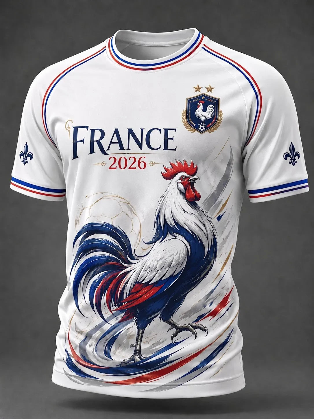 2026 Edition French Fans Football Training T-Shirt - 3D Digital Printing - Comfortable and Breathable - Family Clothing