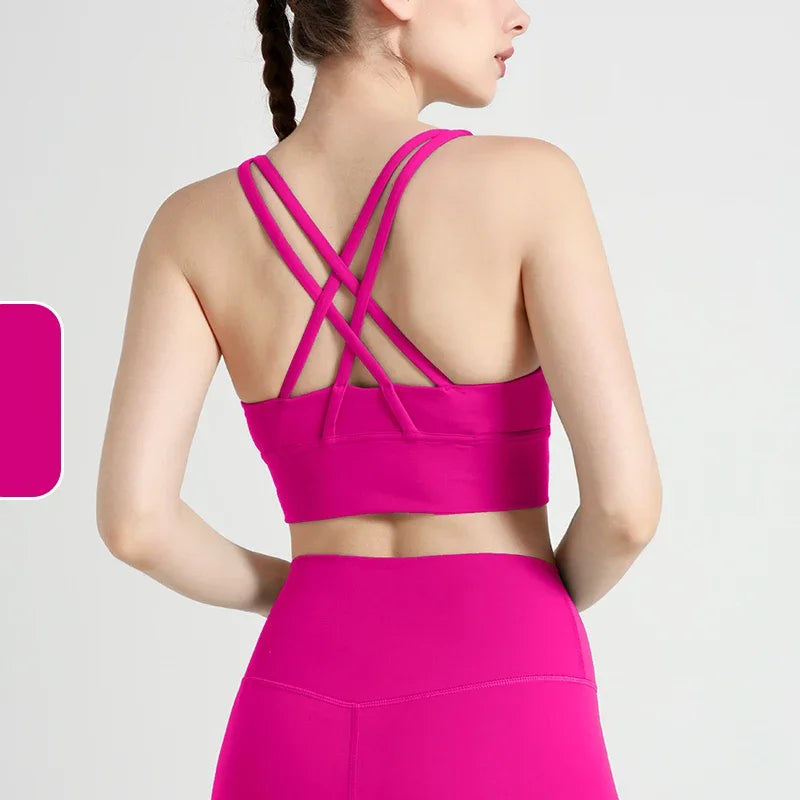 Women's Cross-Back Yoga Sports Bra