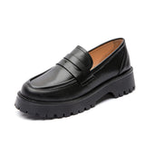 AIYUQI Women's Suede Square-Heel Loafers | British Style
