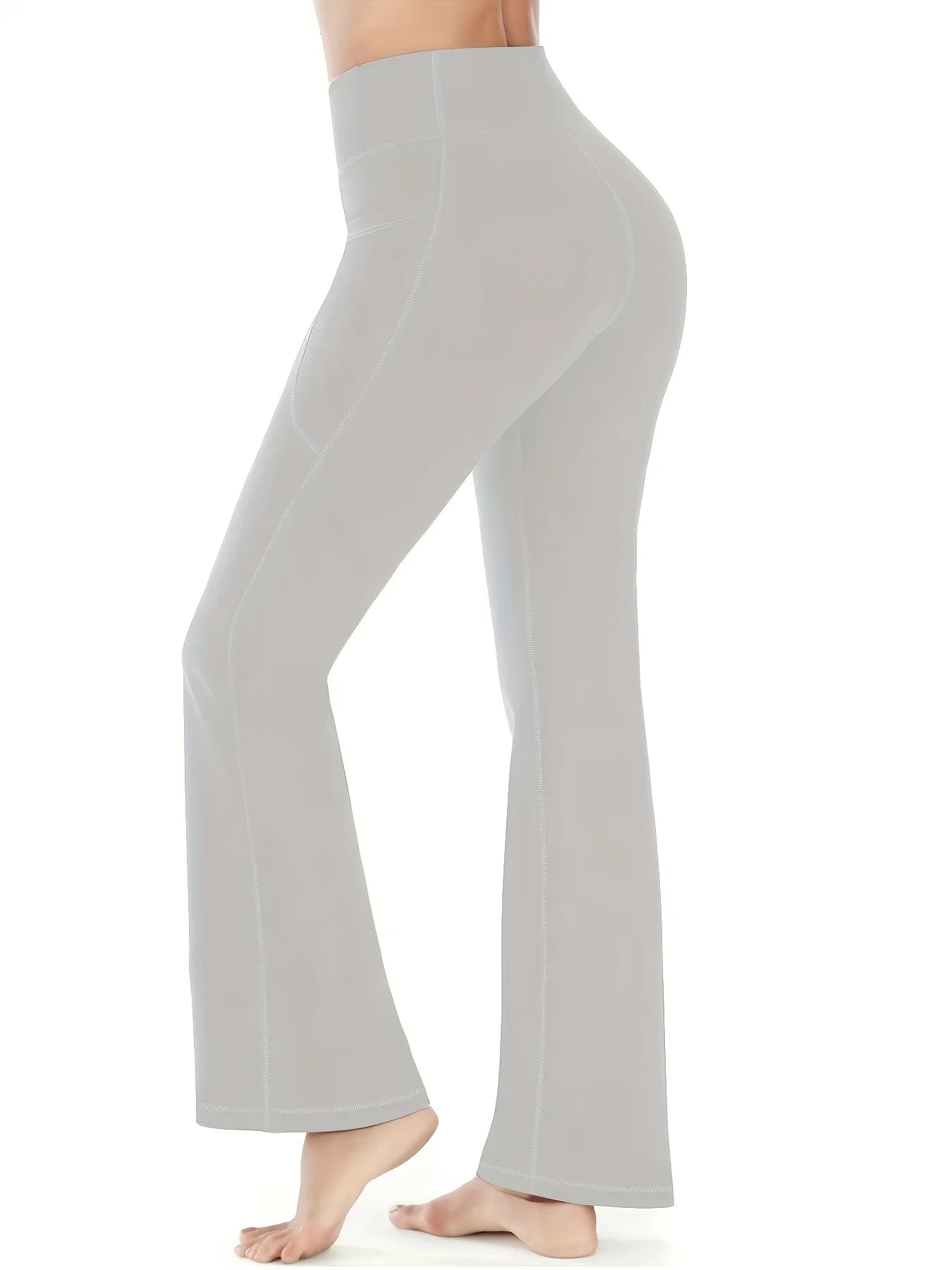 High-Waisted Flare Yoga Pants with Pockets