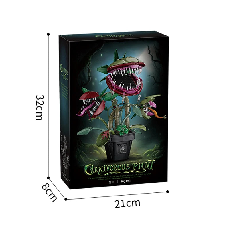 Creative Carnivorous Potted Plant Man-Eating Flower Building Blocks Home Decoration Collection MOC Bricks Toys For Children Gift