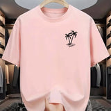 Tropical Coconut Print Cotton Tee