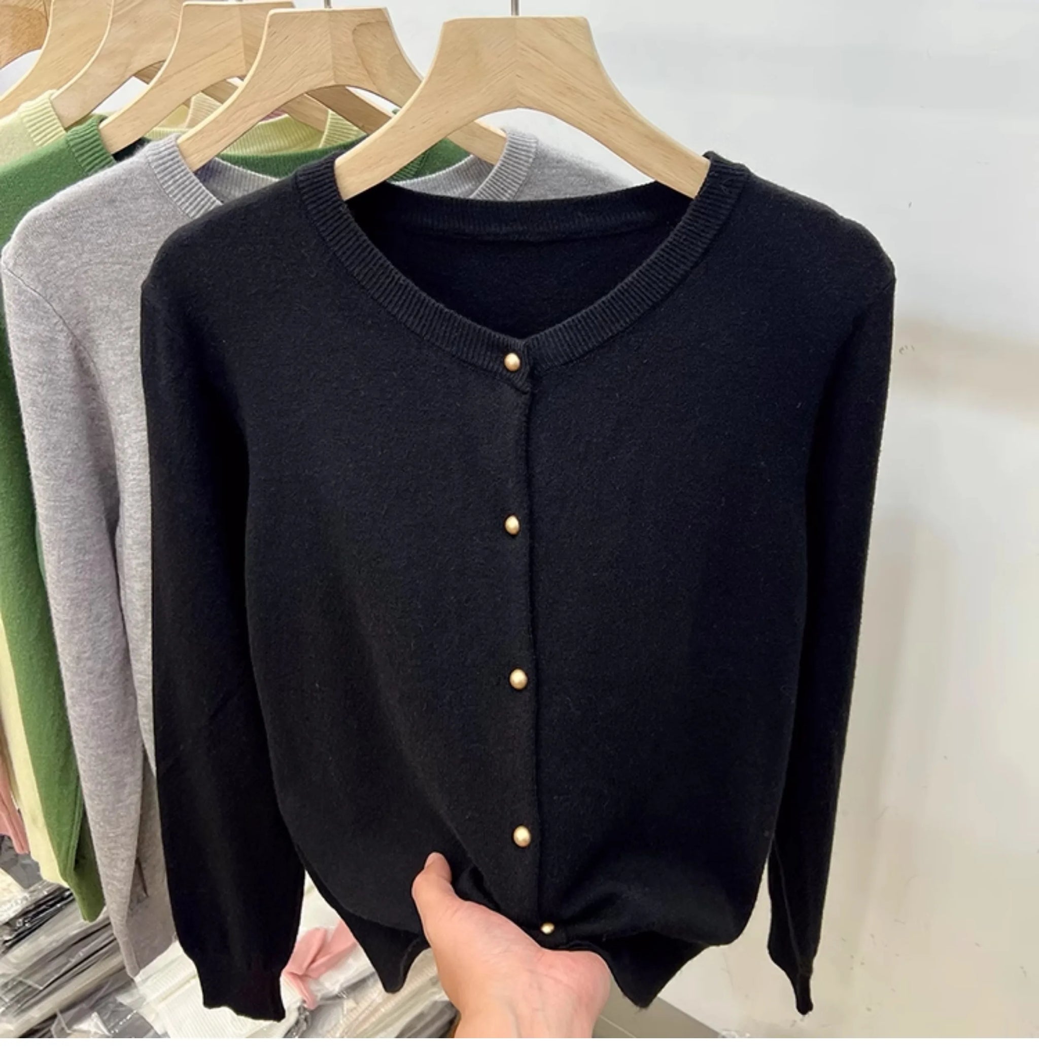 Classic O-Neck Knit Cardigan