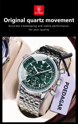 POEDAGAR Men's Luxury Chronograph Wristwatch